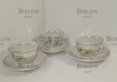 Кофейный набор  на 3 персоны "Кедровая ветвь" ПФЗ ,Полтава (СССР, перламутр,6 предметов) - Biblion.shop 