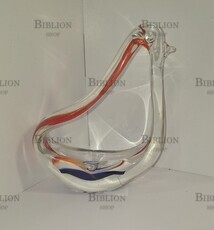 Ваза декоративная (пепельница) стеклянная "Птенец" Румыния,  Prodcomplex Tirgu - Mures (1970-1980 гг., гутная техника) - Biblion.shop 