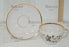 Винтажный чайная пара "Яблоневый цвет"  (Рижский фарфоровый завод RPR ,1960-е) - Biblion.shop 