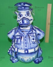 Штоф "ГИБДД. Бегемот" (Гжель,фарфор, роспись, авторская работа Жмулиной Р. ) - Biblion.shop 