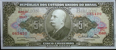 Банкнота 5 крузейро, Бразилия (1962-64 гг) - Biblion.shop 