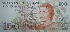 Банкнота 100 новых крузейро, Бразилия ( 1989 г) - Biblion.shop 