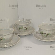 Кофейный набор  на 3 персоны "Кедровая ветвь" ПФЗ ,Полтава (СССР, перламутр,6 предметов) - Biblion.shop 