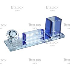 Настольный набор 3 в 1 "Лаконичность"  (Карандашница,визитница,часы ) - Biblion.shop 