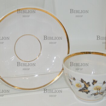 Винтажный чайная пара "Яблоневый цвет"  (Рижский фарфоровый завод RPR ,1960-е) - Biblion.shop 